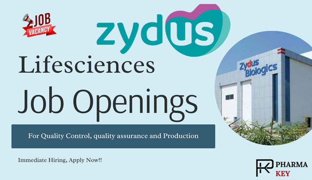 Zydus life sciences Job Openings poster