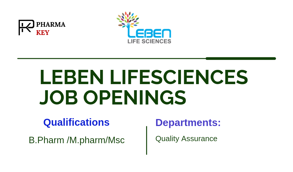 Job opening for Analytical QA Officer at Leben Life Sciences Pvt. Ltd.