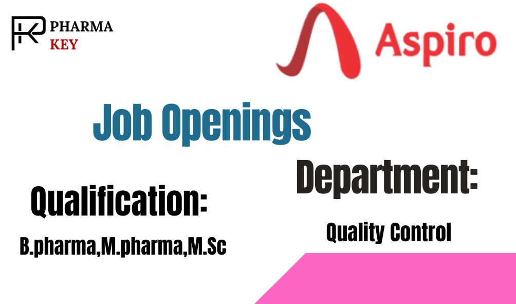 Aspiro Pharma Ltd Quality Control Job Opening