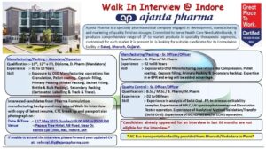 Ajanta Pharma pharma jobs