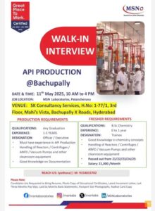 MSN Laboratories pharma jobs