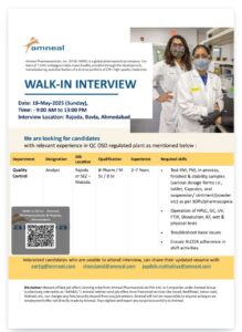 Job Opening at Amneal – pharma jobs Analyst Role