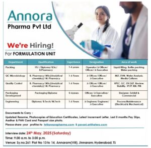 Job Opening at Annora Pharma