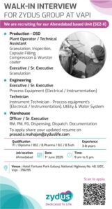 Zydus Lifesciences Jobs 2025