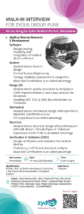 Job Opening for Zydus Medtech Pvt Ltd pharma jobs