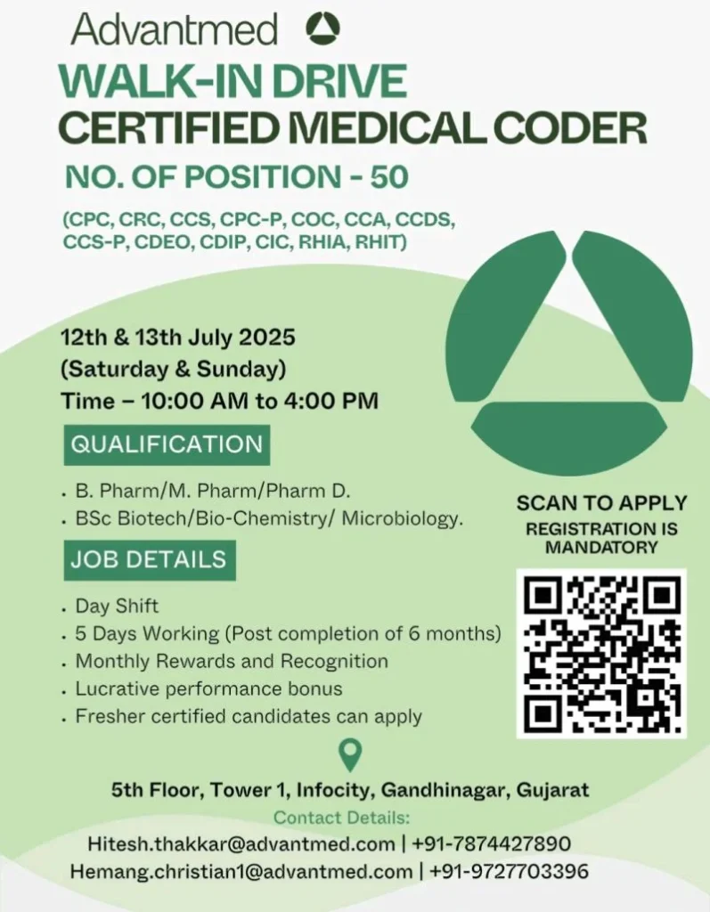 Advantmed pharma jobs Opening
