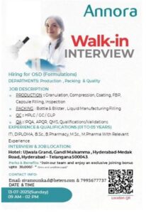 Job Opening at Annora Pharma