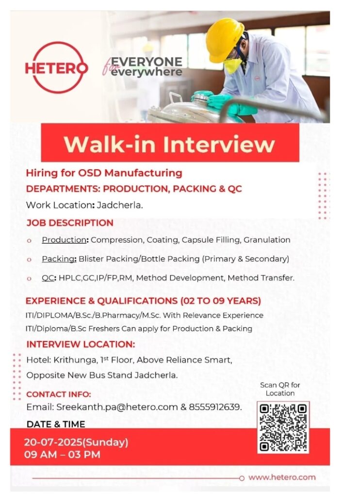 Hetero with pharma jobs