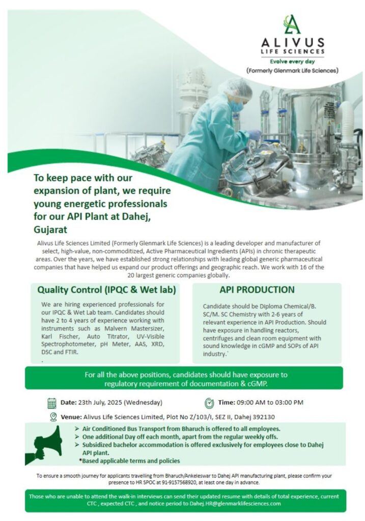 Job Opening at Alivus Life Sciences