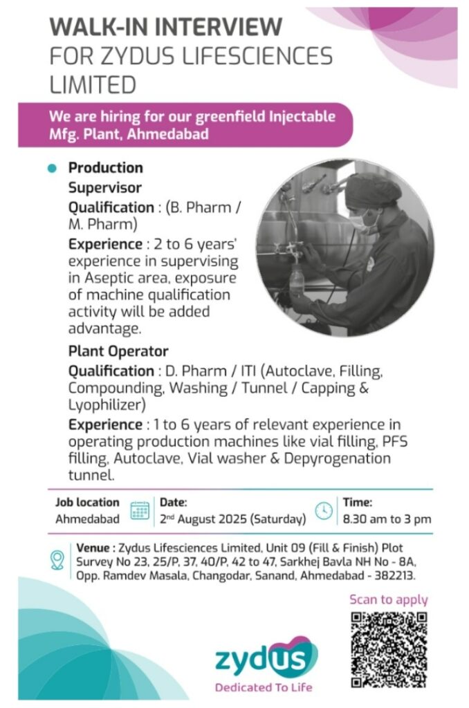 Job Opening at Zydus