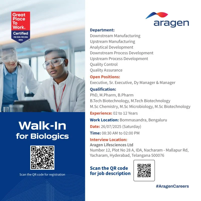 Aragen pharma jobs