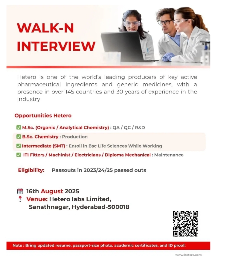 Hetero pharma jobs 