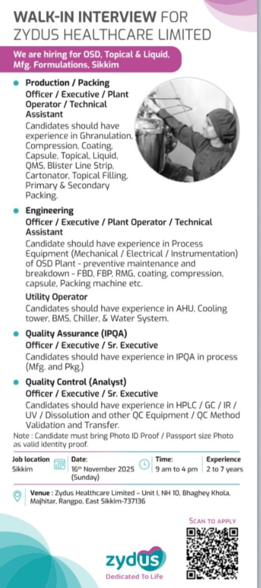 Zydus Healthcare Job Opening