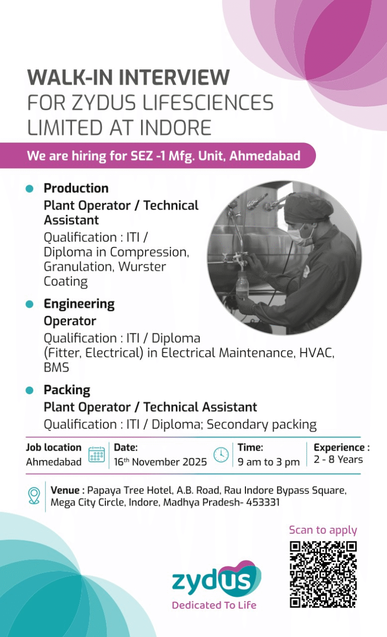 Zydus Job Openings Pharma Jobs