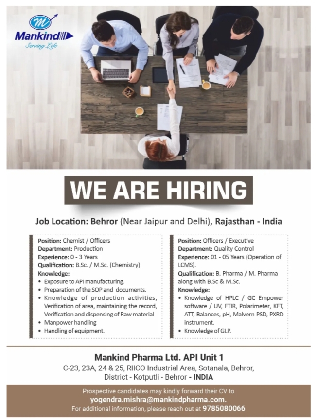 Mankind Pharma Ltd Jobs 
