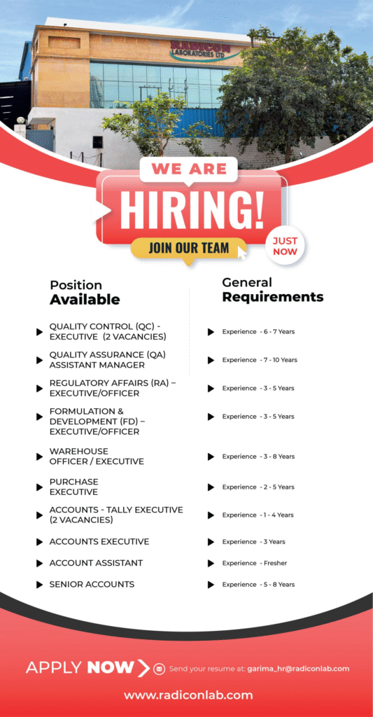 Radicon Laboratories Pharma jobs in Hyderabad Hiring Now