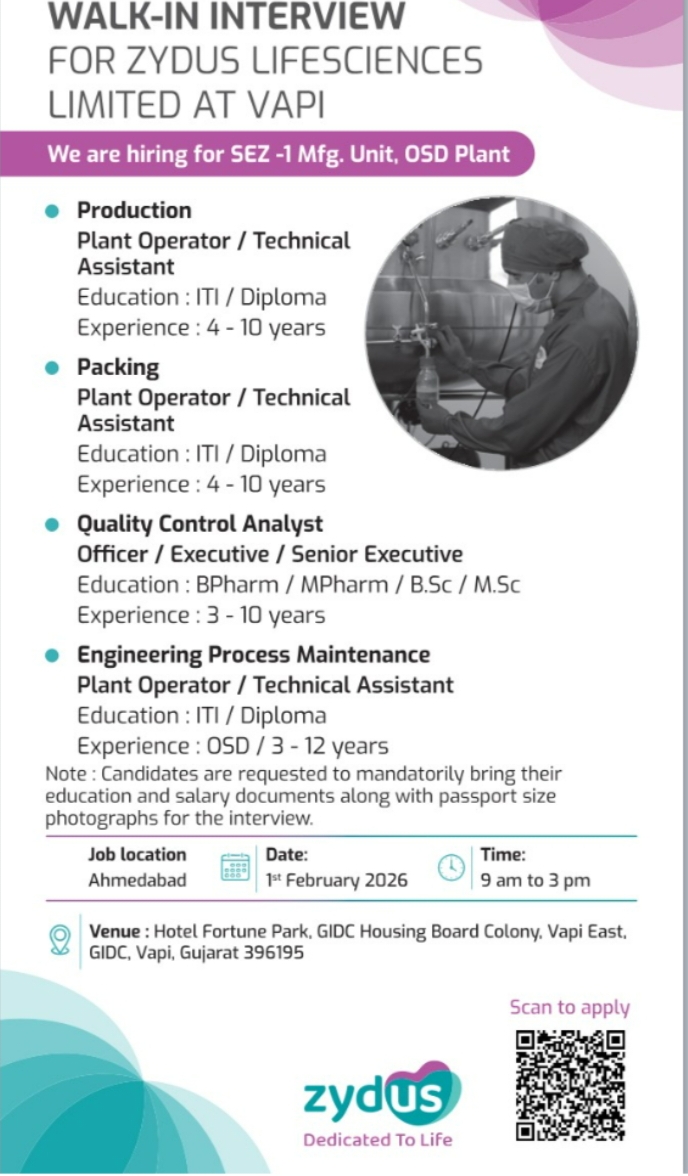 Zydus Pharma Jobs OSD Plant Walk