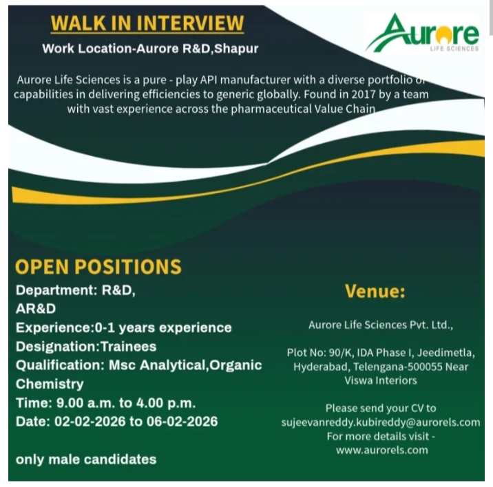 Aurore Life Sciences R and D Walk-In 2026