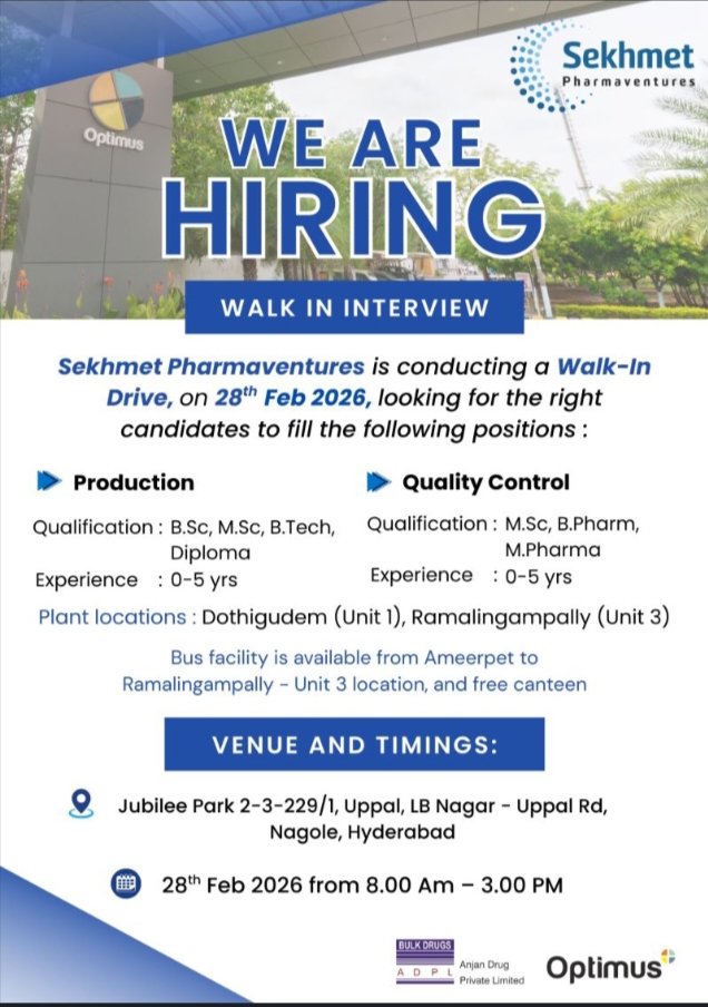 Sekhmet Pharmaventures Pharma jobs