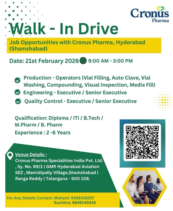 Cronus Pharma Jobs Production QC