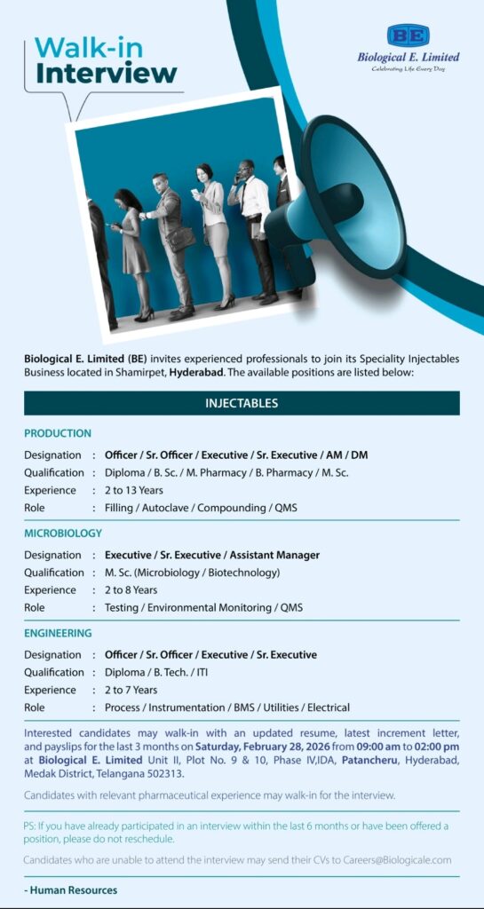 Biological E Limited Pharma