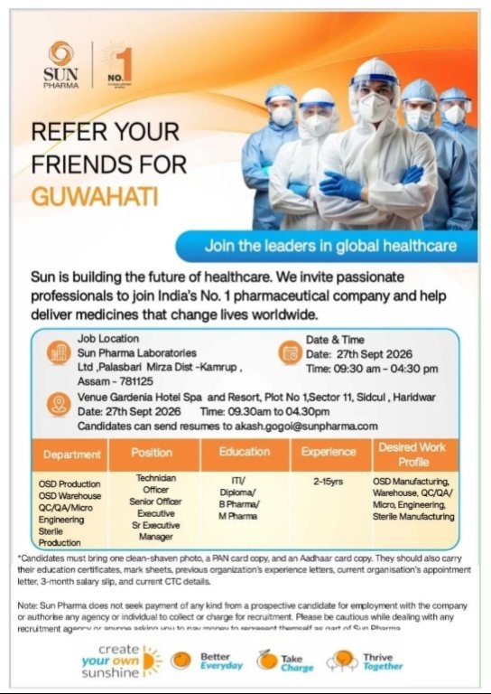 Sun Pharma Pharma Jobs Walk