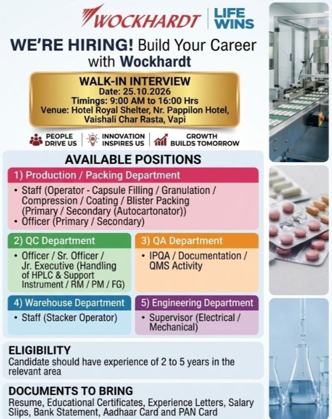 Wockhardt Pharma Jobs
